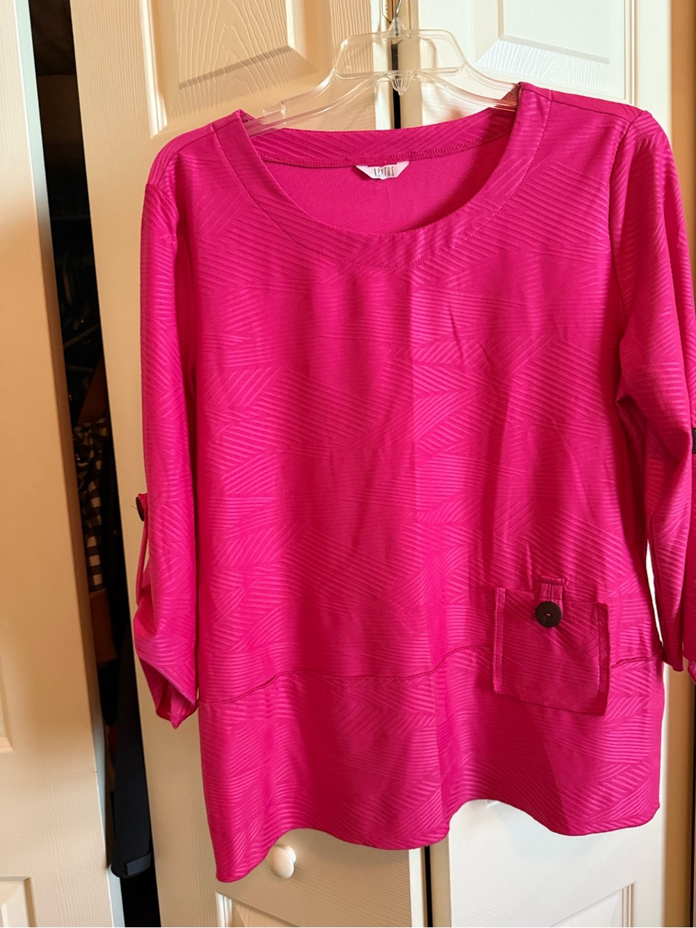 Pink Scoop-Neck Tunic with Pocket Accent like new